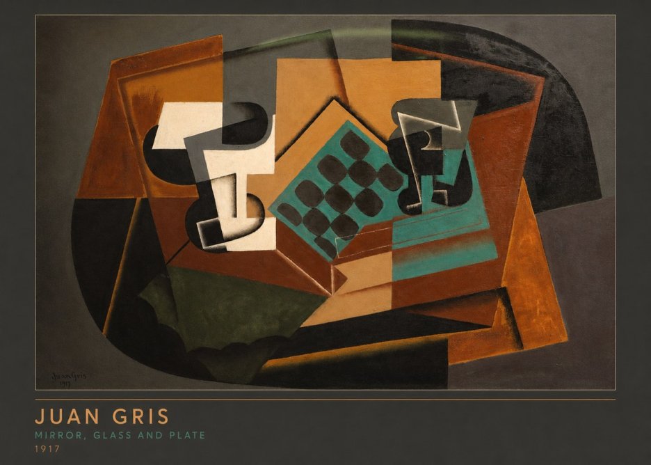 Juan Gris Mirror, Glass and Plate No6 - Affiche