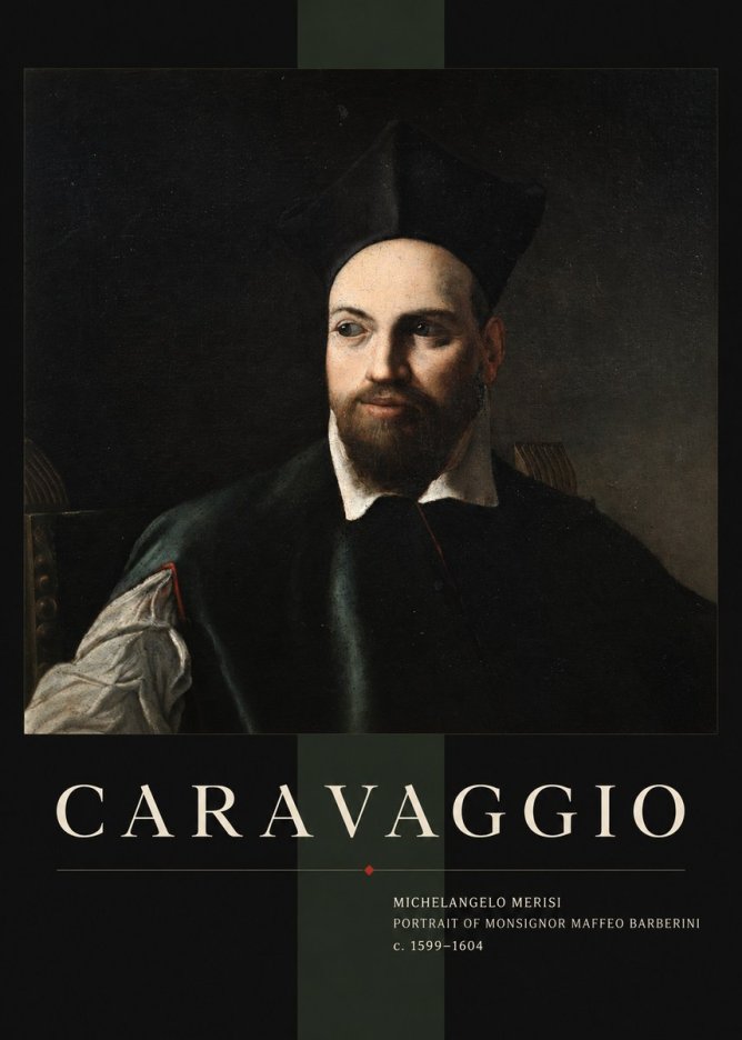 Michelangelo Merisi da Caravaggio Portrait of Monsignor Maffeo Barberini No4 - Affiche