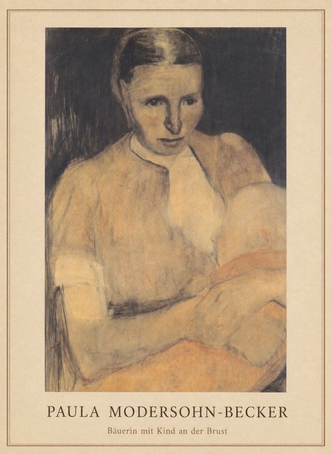 Paula Modersohn-Becker Bäuerin Mit Kind an Der Brust No3 - Affiche
