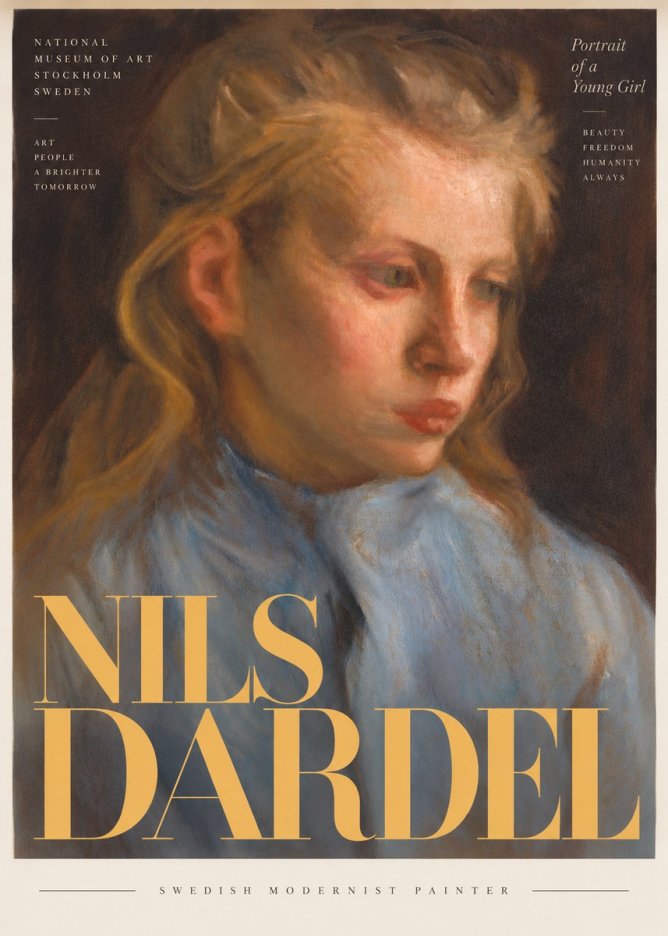 Nils Dardel Portrait of a Young Girl No5 - Affiche