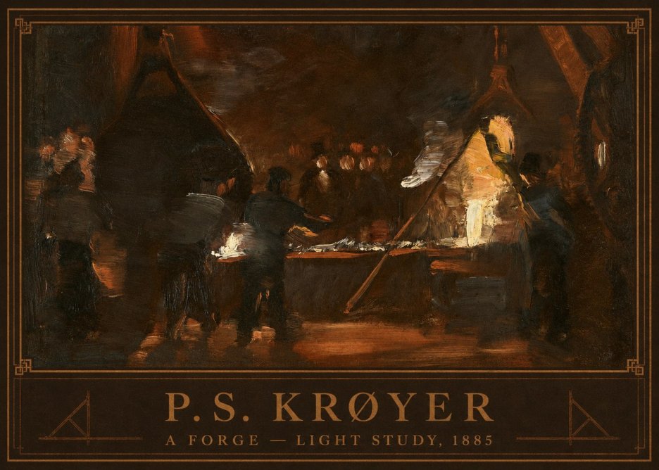 P.S. Krøyer A Forge — Light Study, 1885 No1 - Affiche