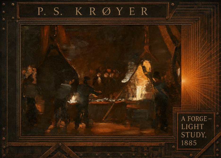 P.S. Krøyer A Forge — Light Study, 1885 No6 - Affiche