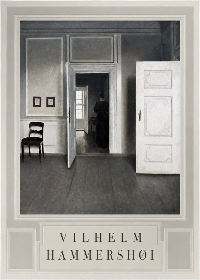 Vilhelm Hammershøi Interior with a Woman Seen from Behind No3 - Affiche