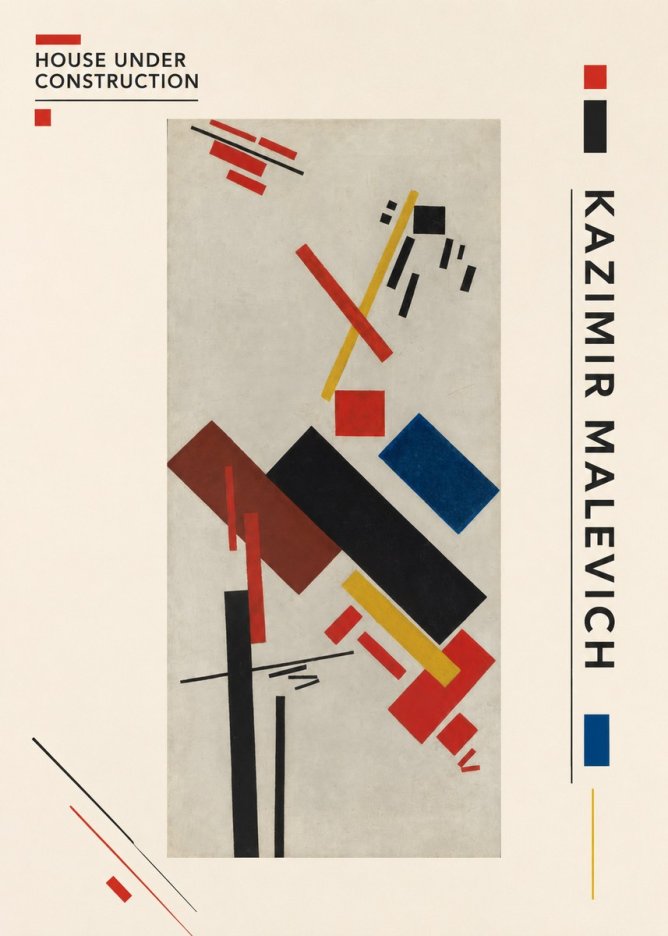 Kazimir Malevich House Under Construction No2 - Affiche