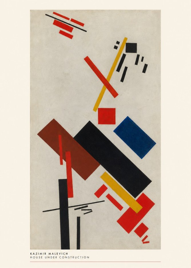 Kazimir Malevich House Under Construction No6 - Affiche