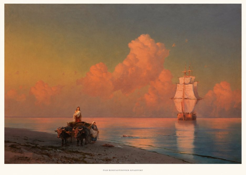 Ivan Konstantinovich Aivazovsky Sunset at Sea No5 - Affiche