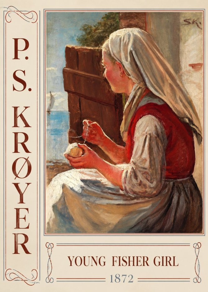 P.S. Krøyer Young Fisher Girl No2 - Affiche