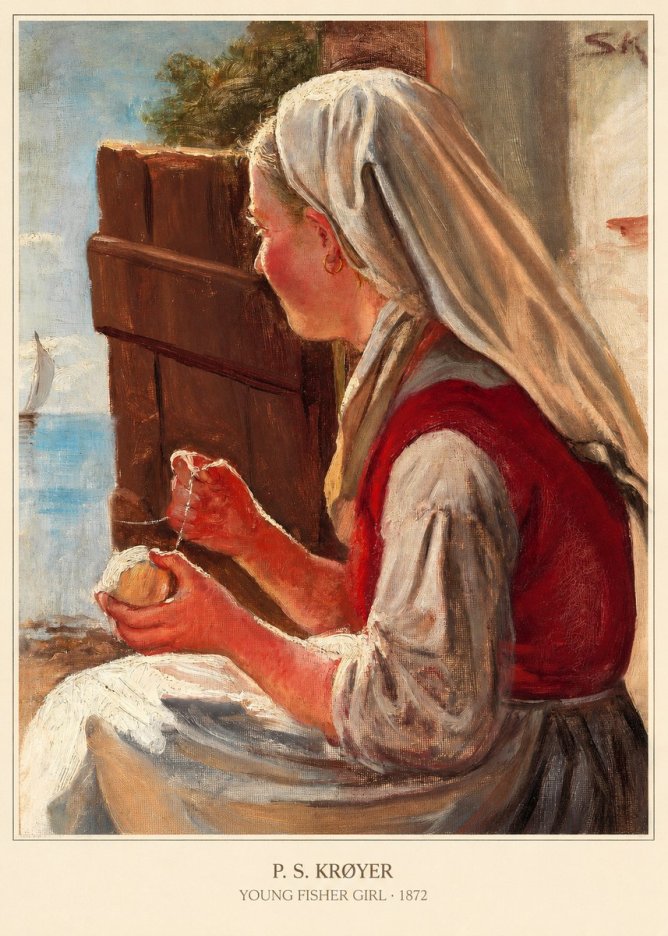P.S. Krøyer Young Fisher Girl No5 - Affiche