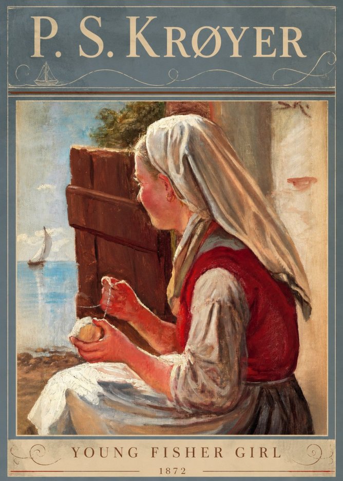 P.S. Krøyer Young Fisher Girl No6 - Affiche