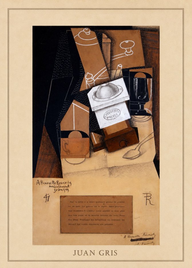 Juan Gris Still Life with Coffee Grinder II No4 - Affiche