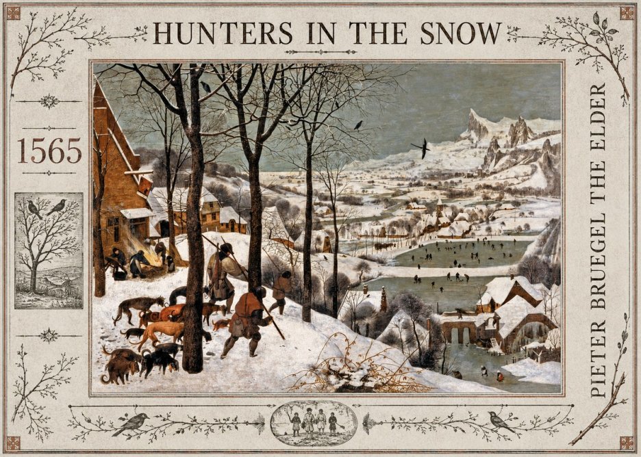 Pieter Bruegel Hunters in the Snow No2 - Affiche