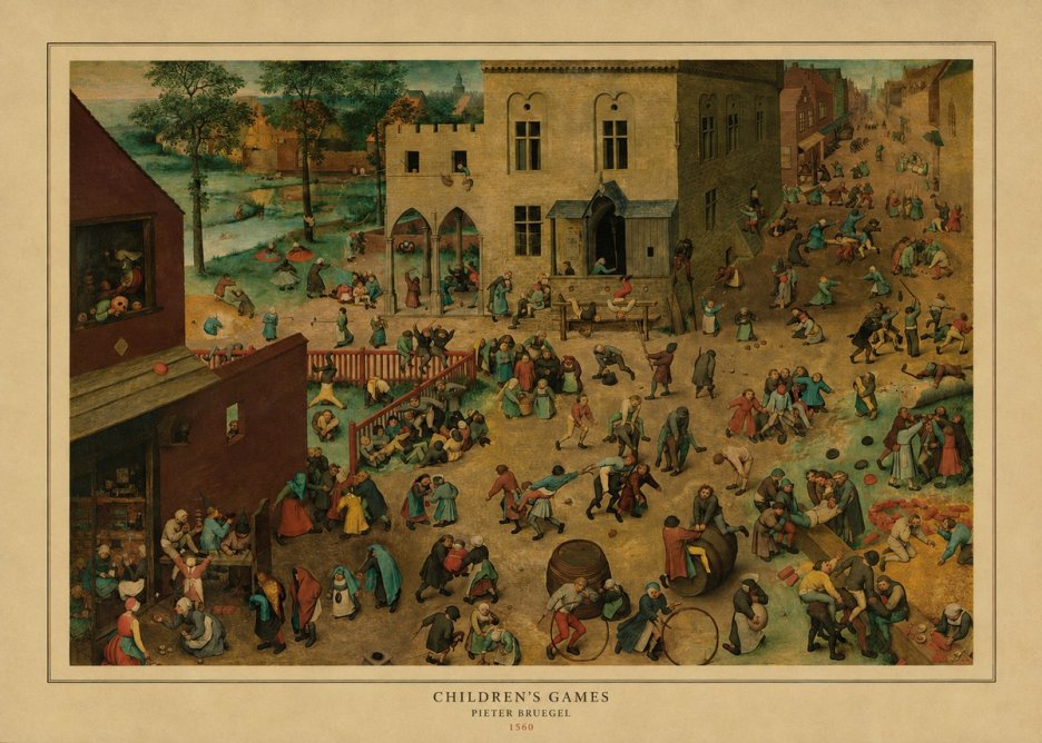 Pieter Bruegel Children's Games IV No4 - Affiche