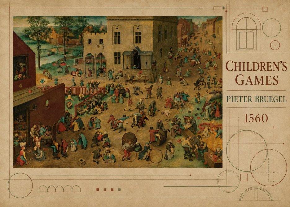 Pieter Bruegel Children's Games IV No5 - Affiche