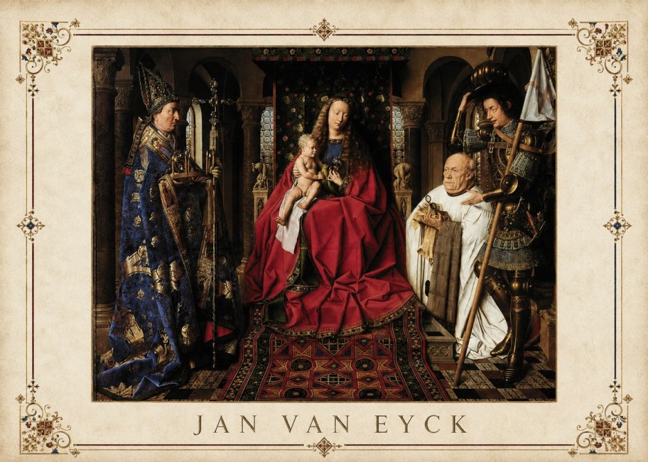 Jan van Eyck The Virgin and Child with Canon Van Der Paele No3 - Affiche