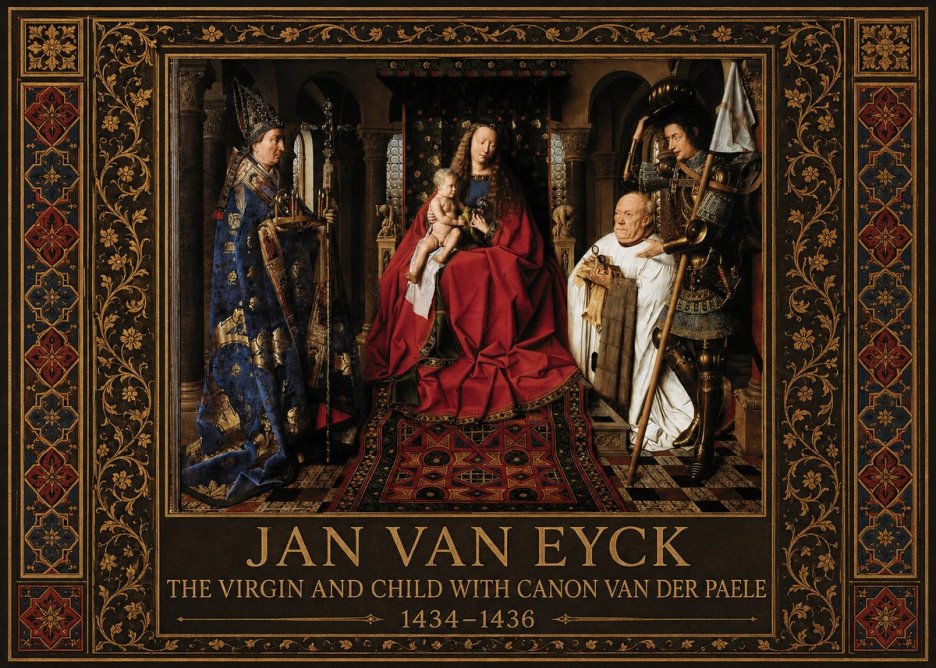 Jan van Eyck The Virgin and Child with Canon Van Der Paele No5 - Affiche