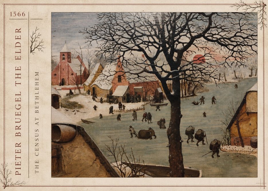 Pieter Bruegel The Census at Bethlehem V No2 - Affiche