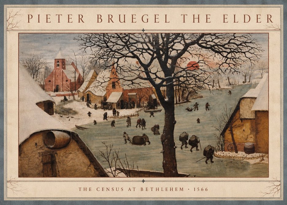 Pieter Bruegel The Census at Bethlehem V No3 - Affiche