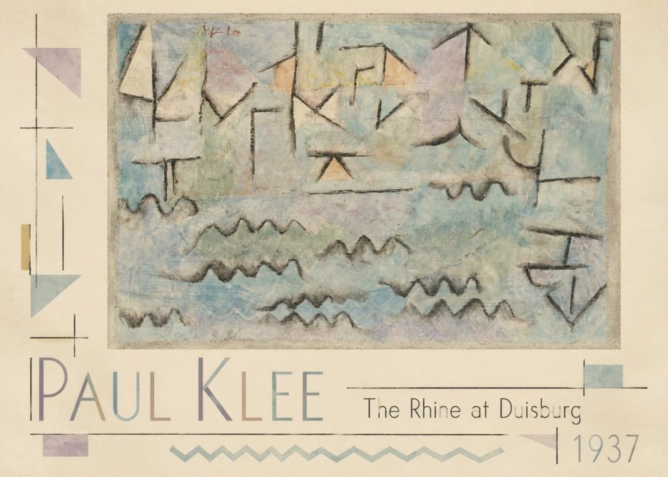 Paul Klee The Rhine at Duisburg No3 - Affiche