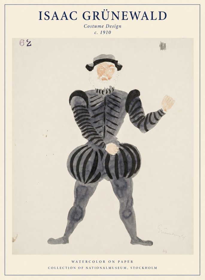 Isaac Grünewald Costume Design C. 1910 No1 - Affiche