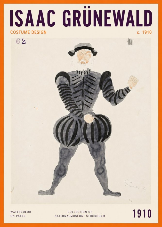 Isaac Grünewald Costume Design C. 1910 No2 - Affiche