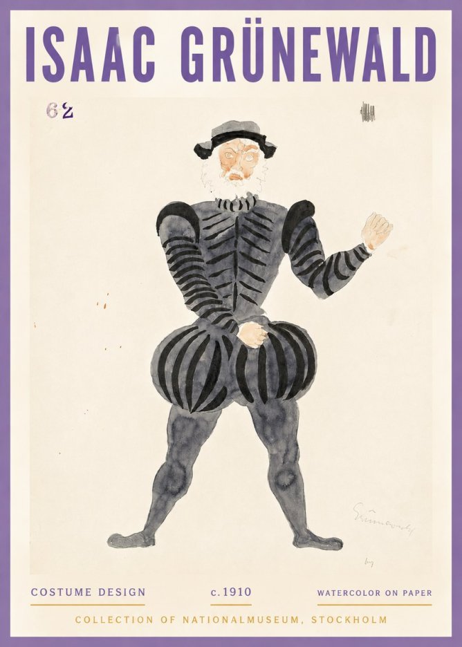 Isaac Grünewald Costume Design C. 1910 No4 - Affiche