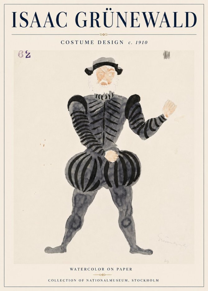 Isaac Grünewald Costume Design C. 1910 No6 - Affiche
