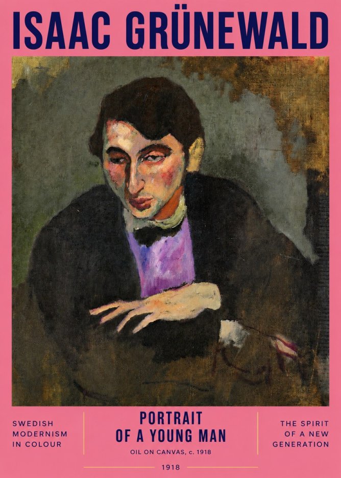 Isaac Grünewald Portrait of a Young Man No2 - Affiche