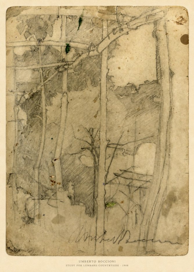 Umberto Boccioni Study for Lombard Countryside No6 - Affiche