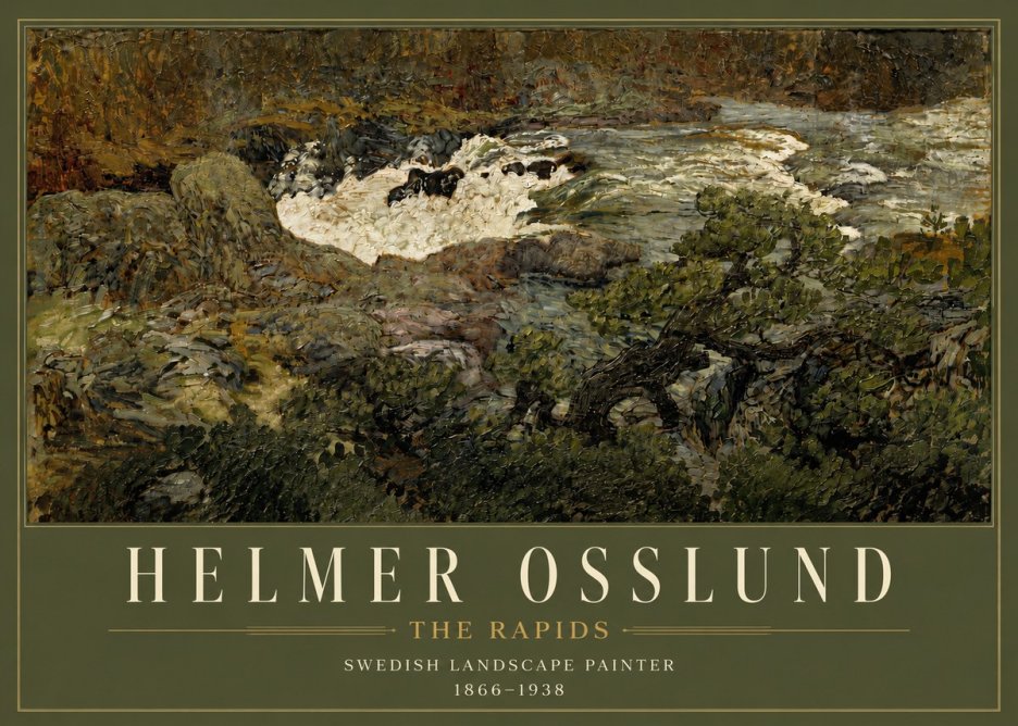 Helmer Osslund The Rapids No3 - Affiche