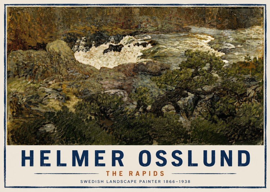 Helmer Osslund The Rapids No4 - Affiche
