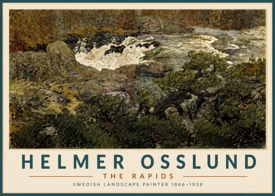 Helmer Osslund The Rapids No6 - Affiche