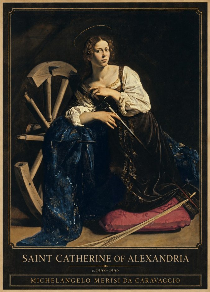 Michelangelo Merisi da Caravaggio Saint Catherine of Alexandria II No3 - Affiche