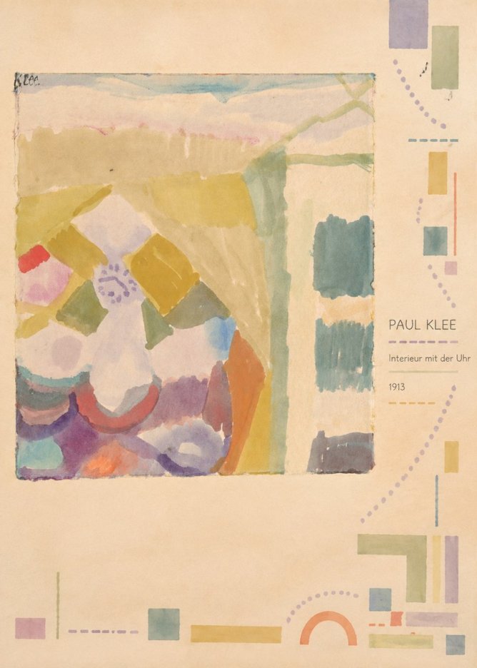 Paul Klee Interieur Mit Der Uhr I No4 - Affiche