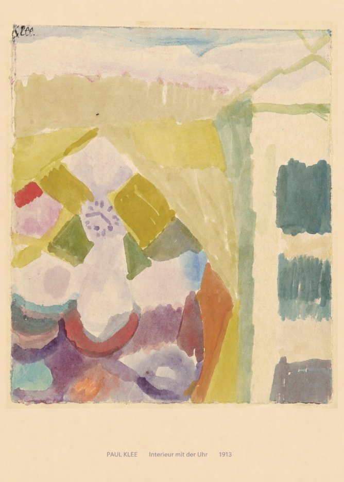 Paul Klee Interieur Mit Der Uhr I No6 - Affiche