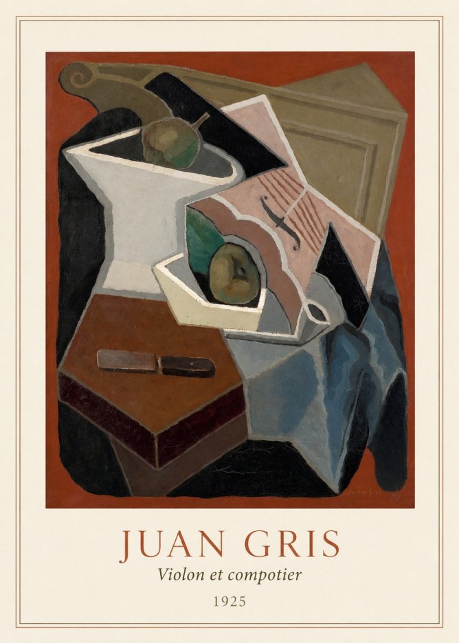 Juan Gris Violon Et Compotier No3 - Affiche