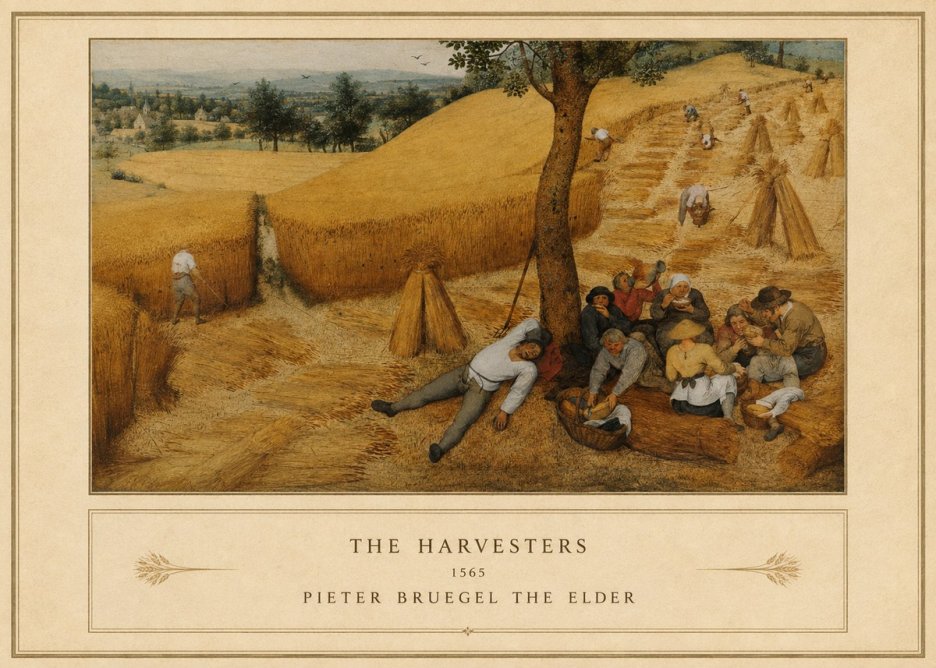 Pieter Bruegel The Harvesters V No5 - Affiche