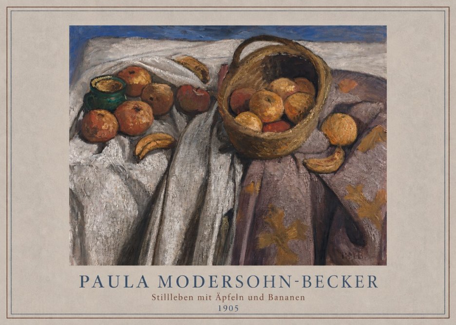 Paula Modersohn-Becker Stillleben Mit Äpfeln Und Bananen No2 - Affiche