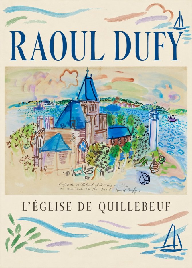 Raoul Dufy L'église De Quillebeuf No1 - Affiche