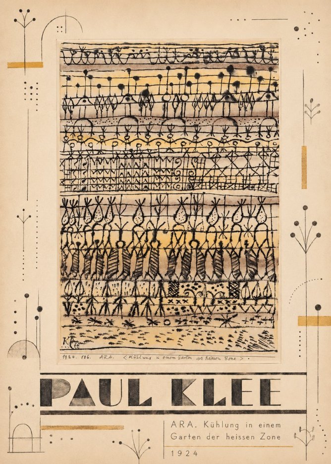 Paul Klee Ara. Kühlung in Einem Garten Der Heissen Zone No5 - Affiche