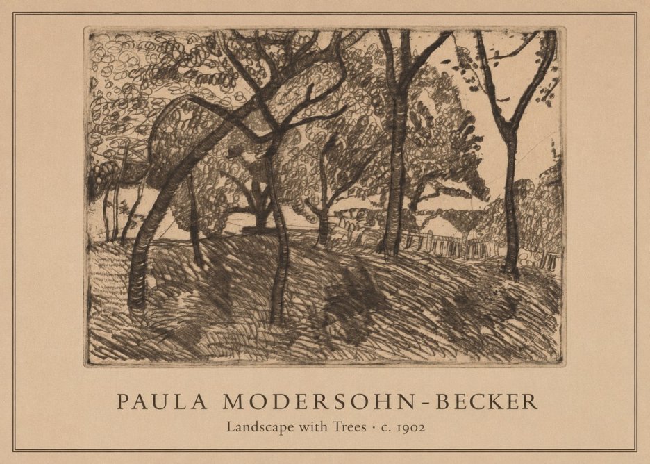 Paula Modersohn-Becker Landscape with Trees No1 - Affiche