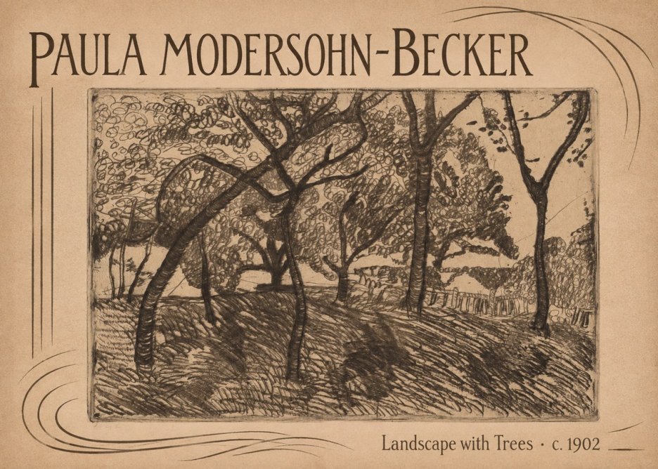 Paula Modersohn-Becker Landscape with Trees No2 - Affiche
