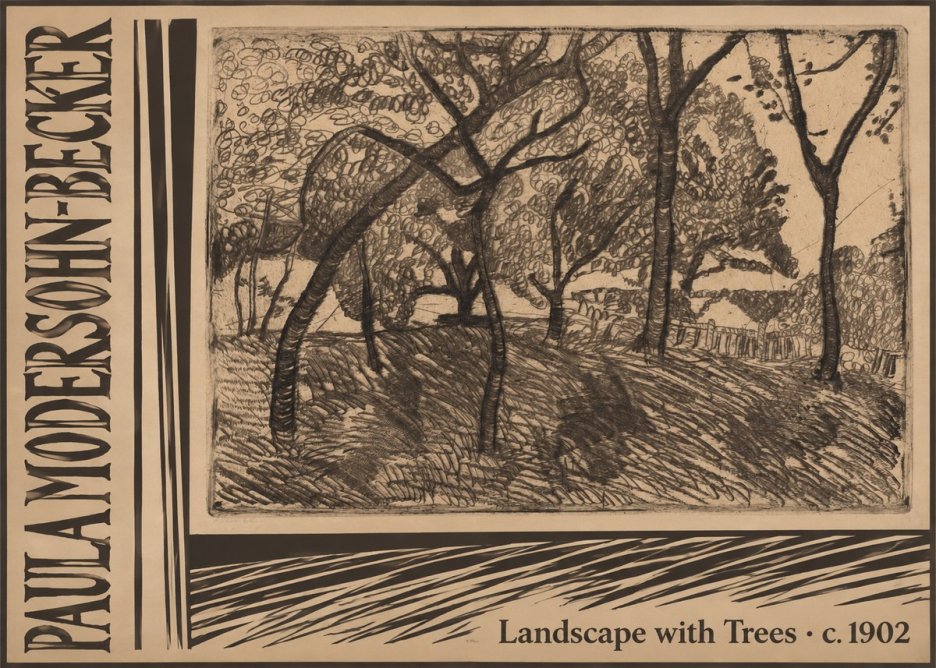 Paula Modersohn-Becker Landscape with Trees No3 - Affiche