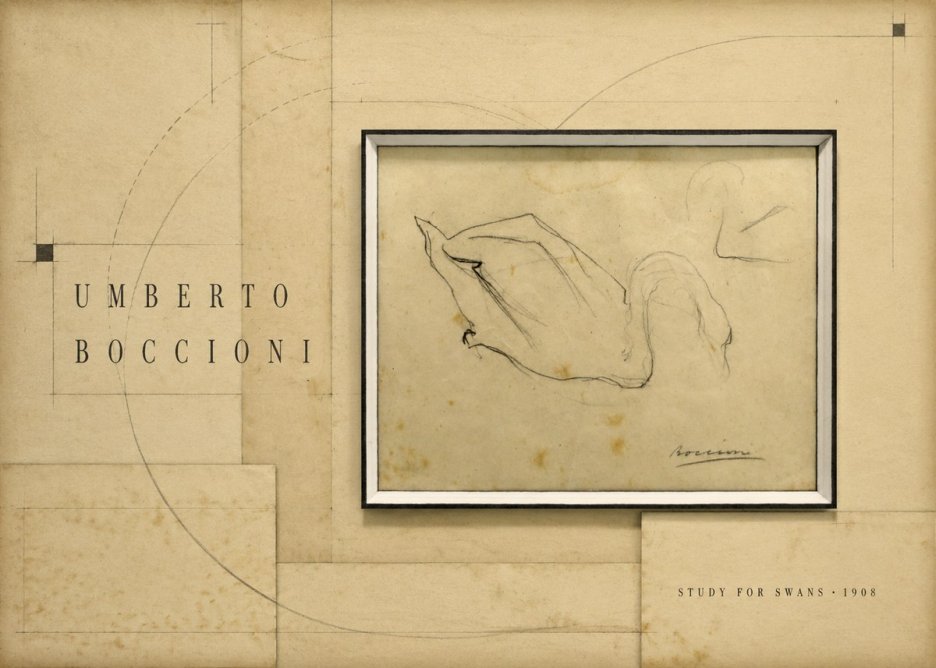 Umberto Boccioni Study for Swans No6 - Affiche