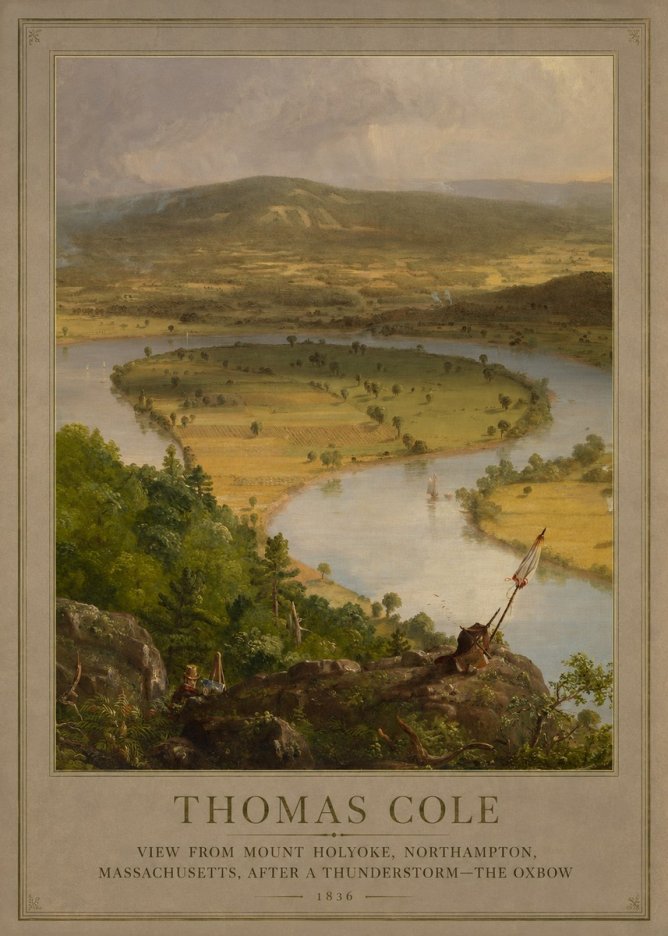 Thomas Cole View from Mount Holyoke, Northampton, Massachusetts, After a Thunderstorm—the Oxbow III No2 - Affiche