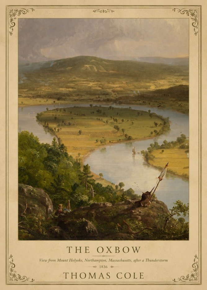 Thomas Cole View from Mount Holyoke, Northampton, Massachusetts, After a Thunderstorm—the Oxbow III No4 - Affiche