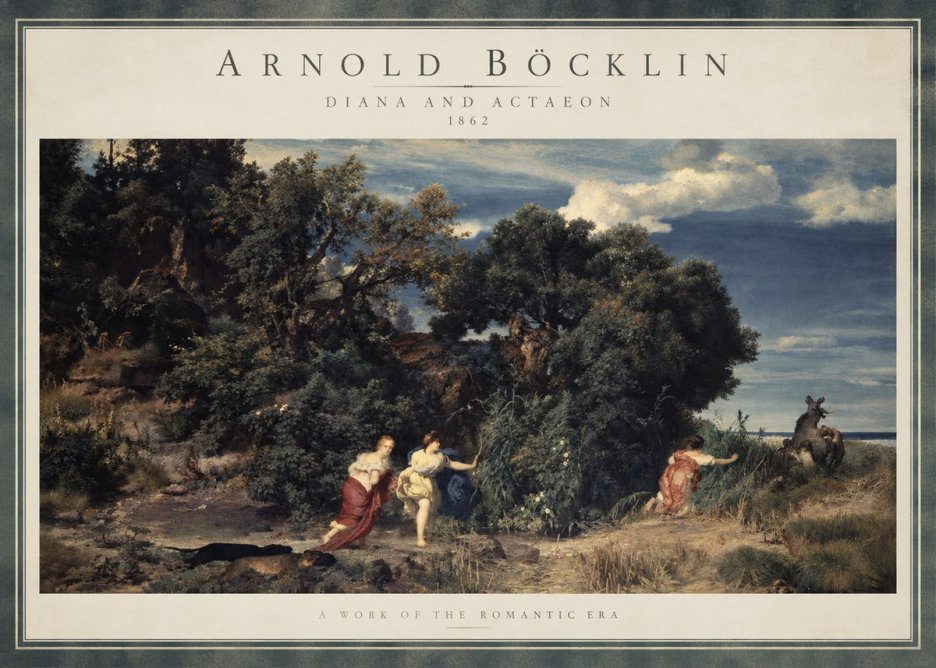 Arnold Böcklin Dianas Jagd No4 - Affiche