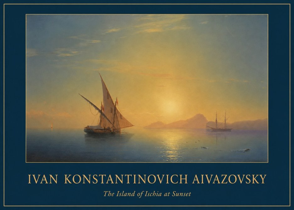 Ivan Konstantinovich Aivazovsky The Island of Ischia at Sunset No1 - Affiche