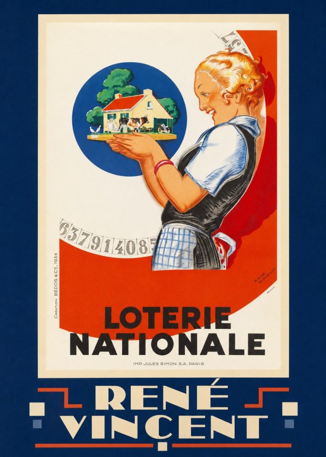 René Vincent Lotterie Nationale No4 - Affiche