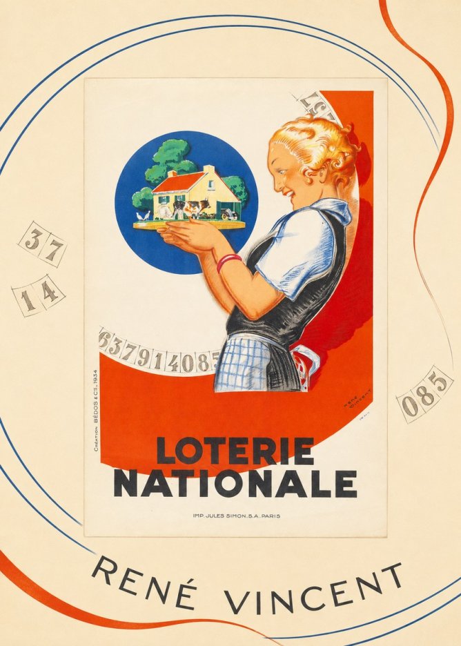 René Vincent Lotterie Nationale No5 - Affiche
