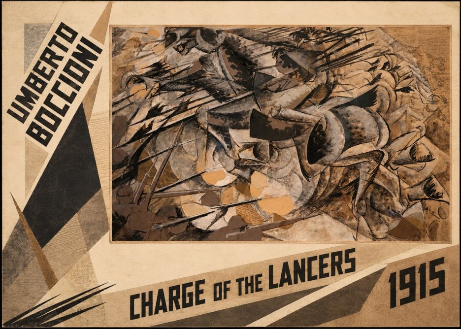Umberto Boccioni Charge of the Lancers No2 - Affiche